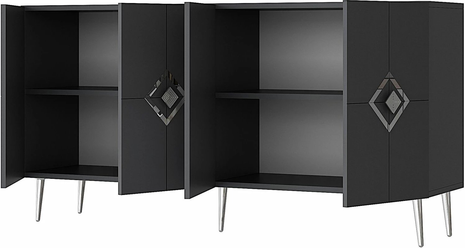 Konsol Skye Decor, ngjyrë antracit, argjend, KB150