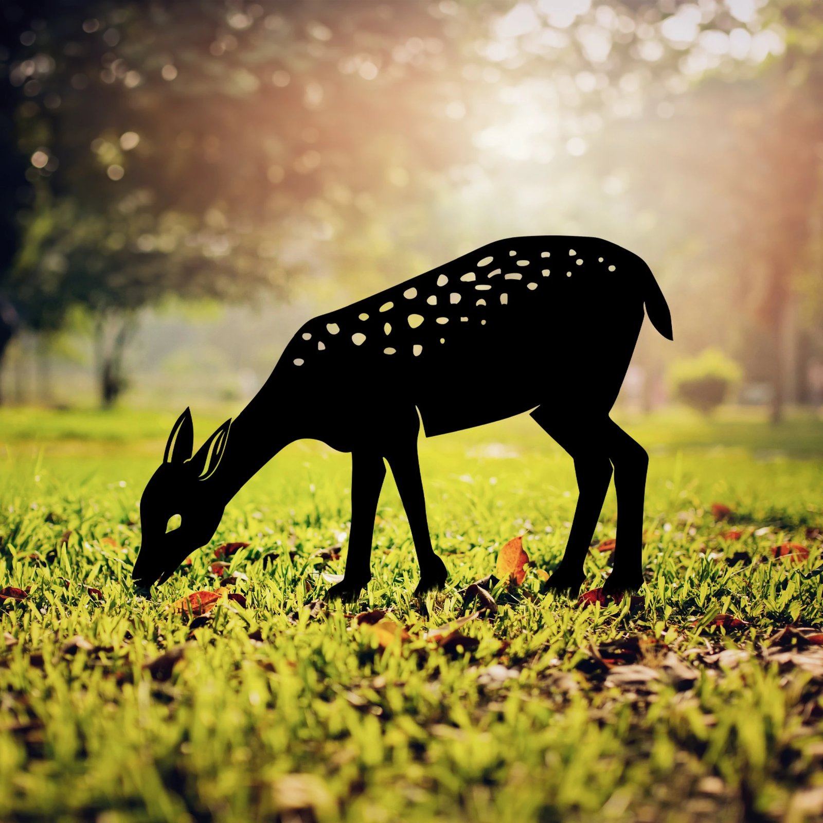 Objekt dekorativ për kopsht Aberto Design, Gazelle 01, metal i zi, 64x72cm