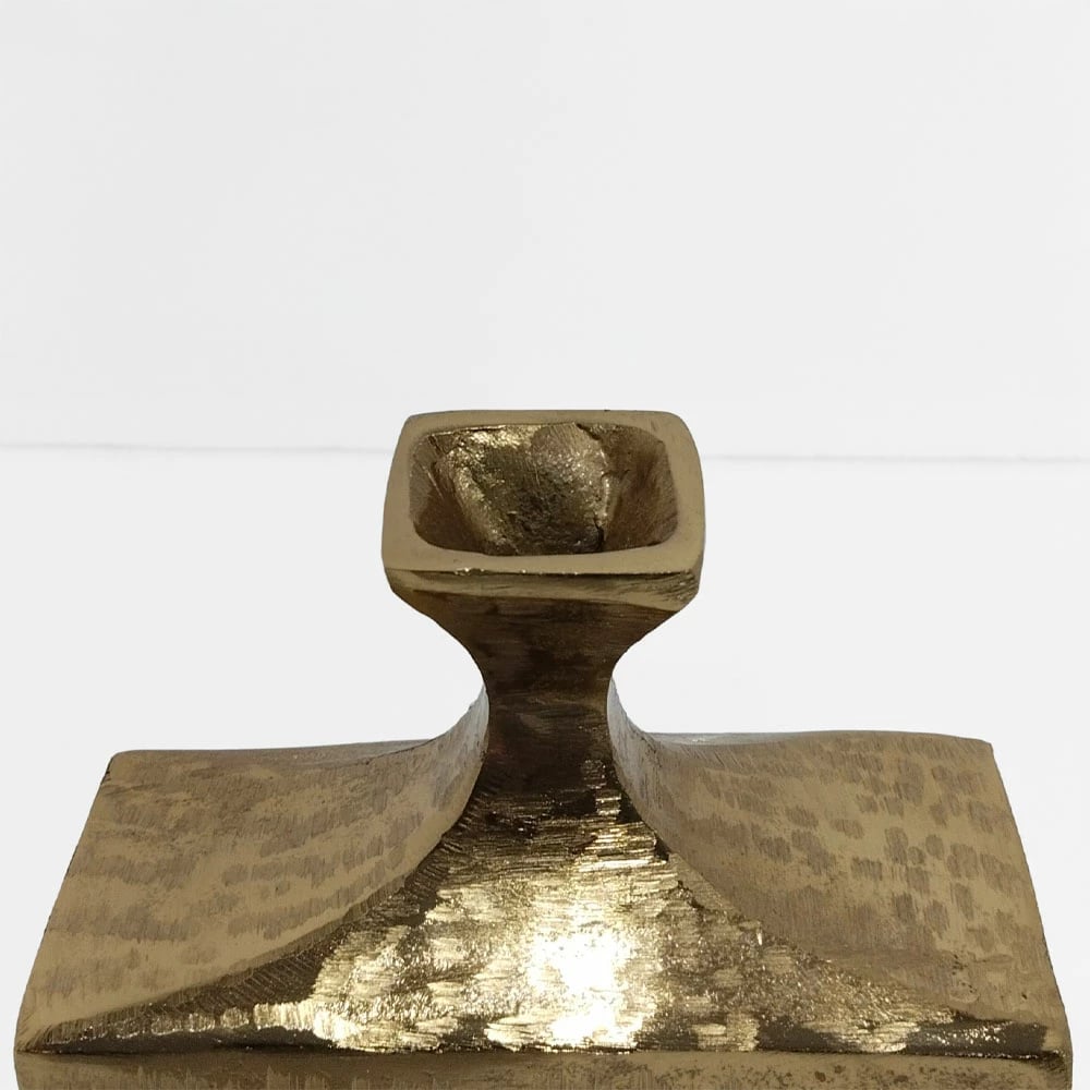 Vazo dekorative prej alumini, ngjyrë ari, 18x9x28cm