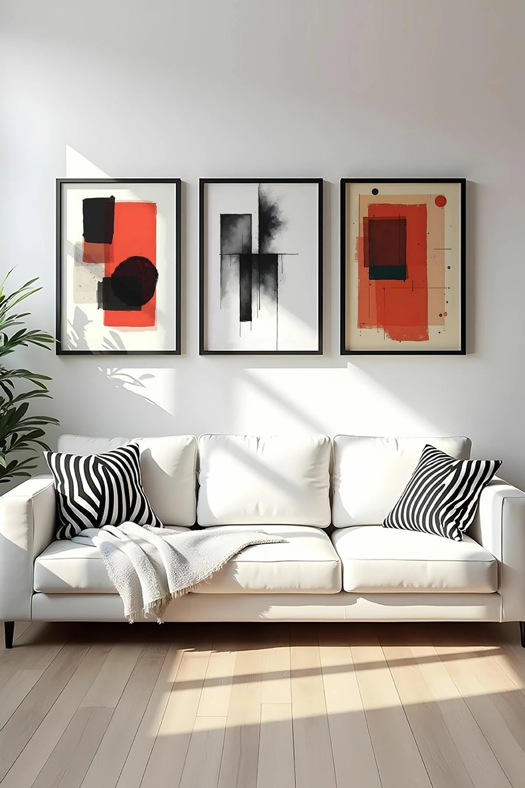 Pikturë dekorative me kornizë MDF (3 copë), Wallity, Huhu428, 20x30cm