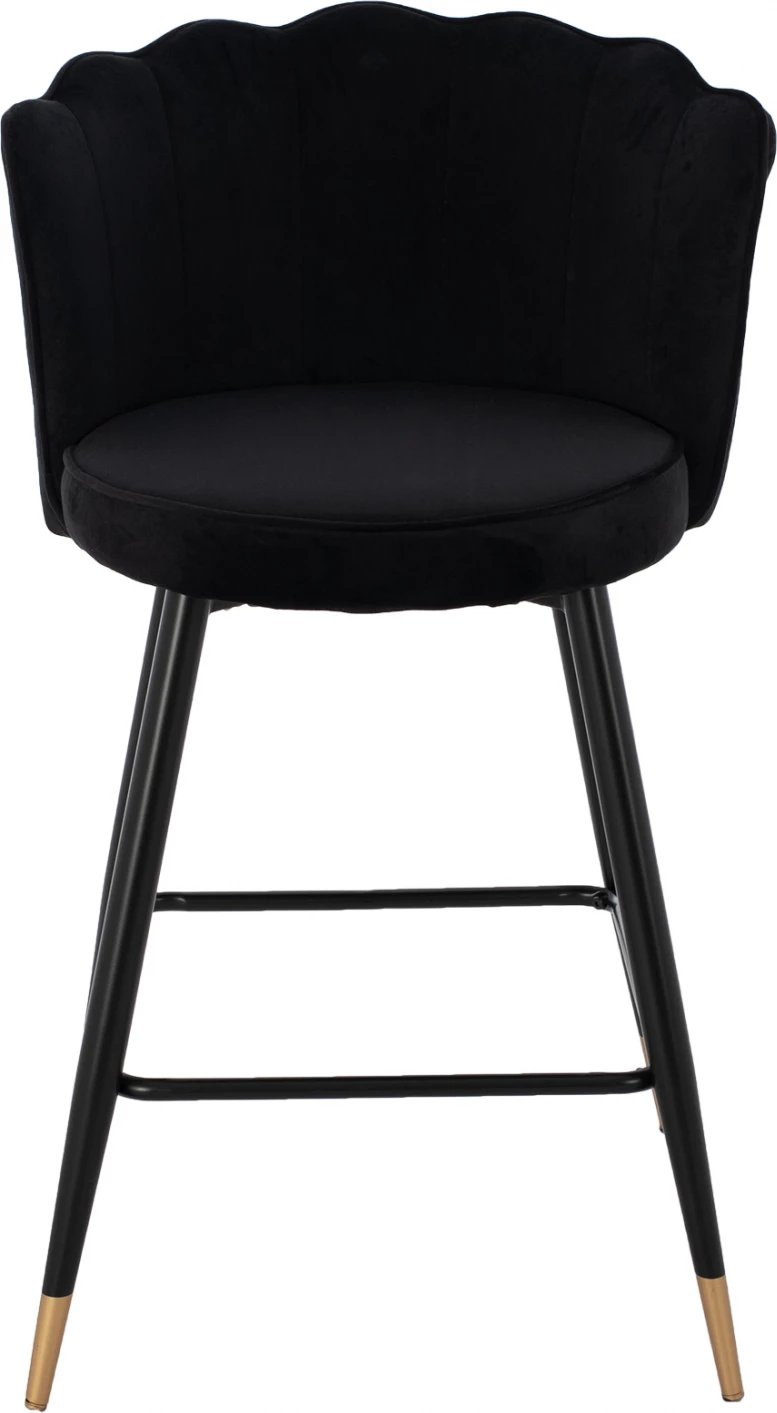 Karrige për bar mesatare FH8736.04 kadife e zezë me kornizë metalike 50x50x90 cm., set prej 2 copë