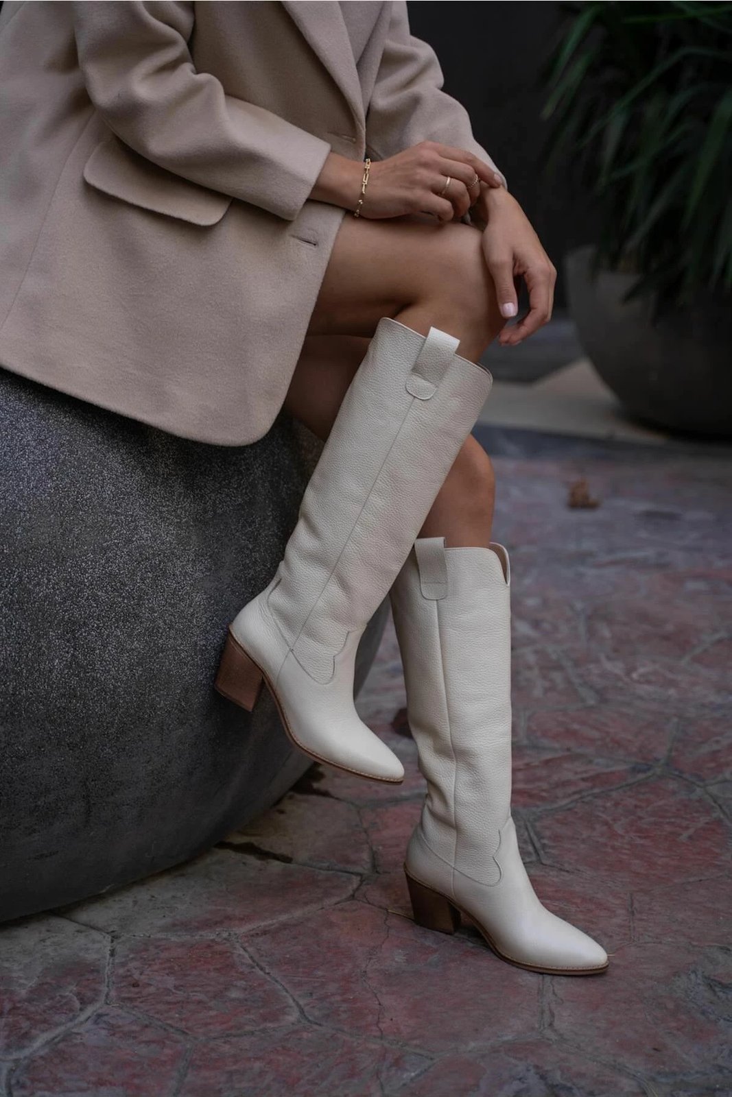 Çizme lëkure për femra, ngjyrë bezhë, Jumeon MK1350123SFT10-01