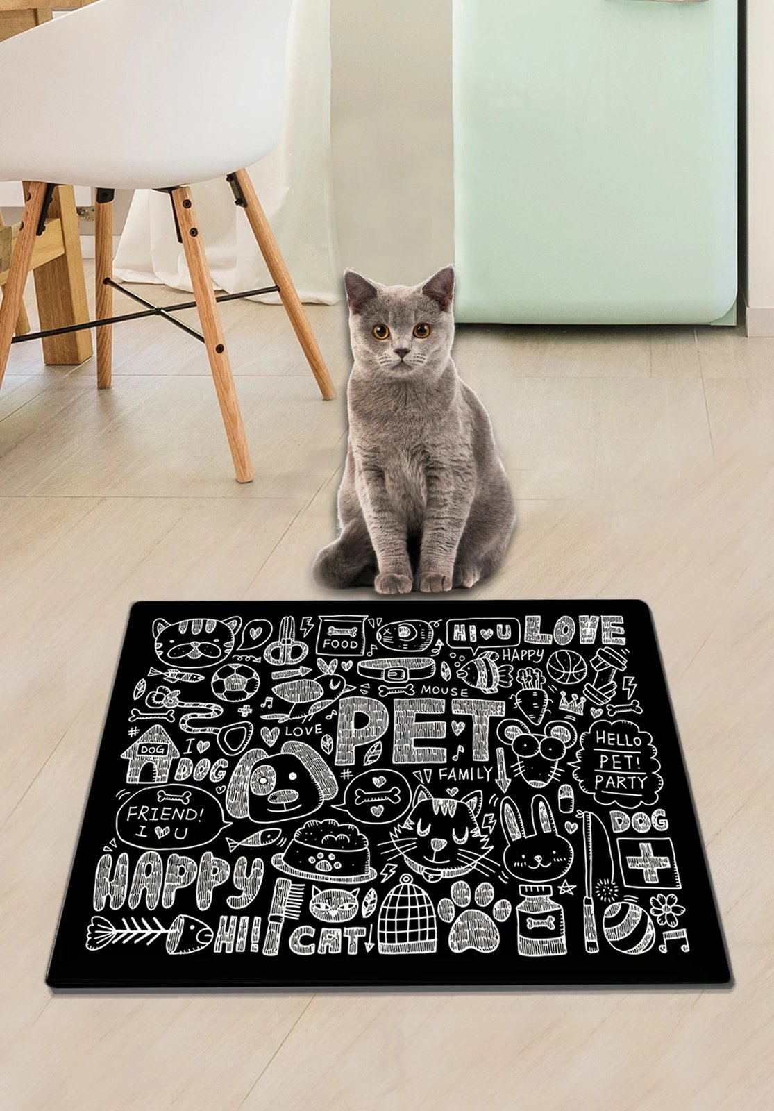 Tapet për rërë mace, Paws & Whiskers, Trois, shumëngjyrësh, 40x60cm