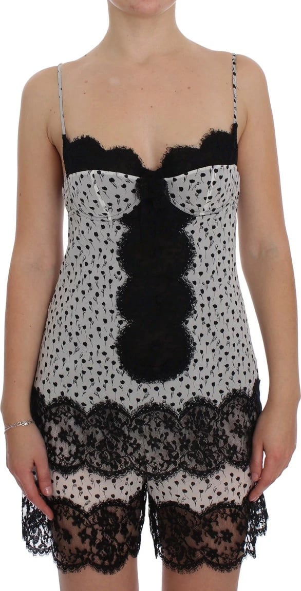 Këmishë nate për femra Dolce & Gabbana, e zezë/hiri