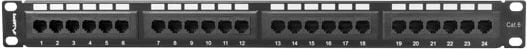 Patch panel Lanberg PPU6-1024-B, 24 porta RJ-45, CAT 6, 1U, i zi