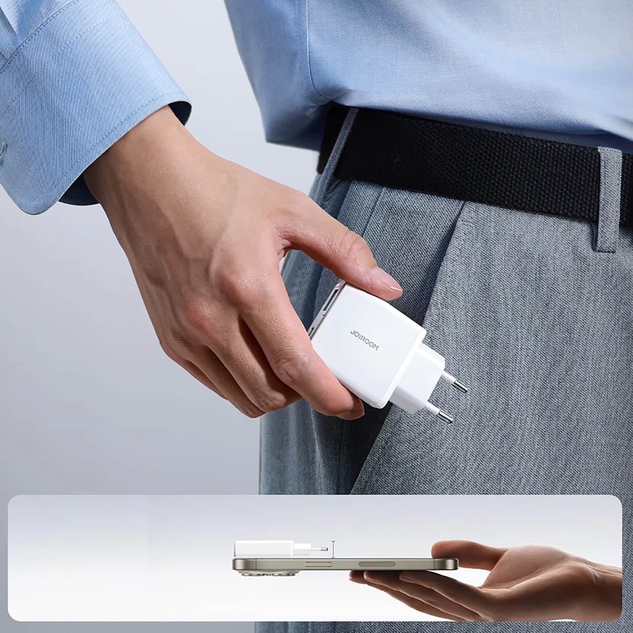 Karikues muri Joyroom JR-TCF14, 20W, 2 porta USB-A/USB-C, i bardhë