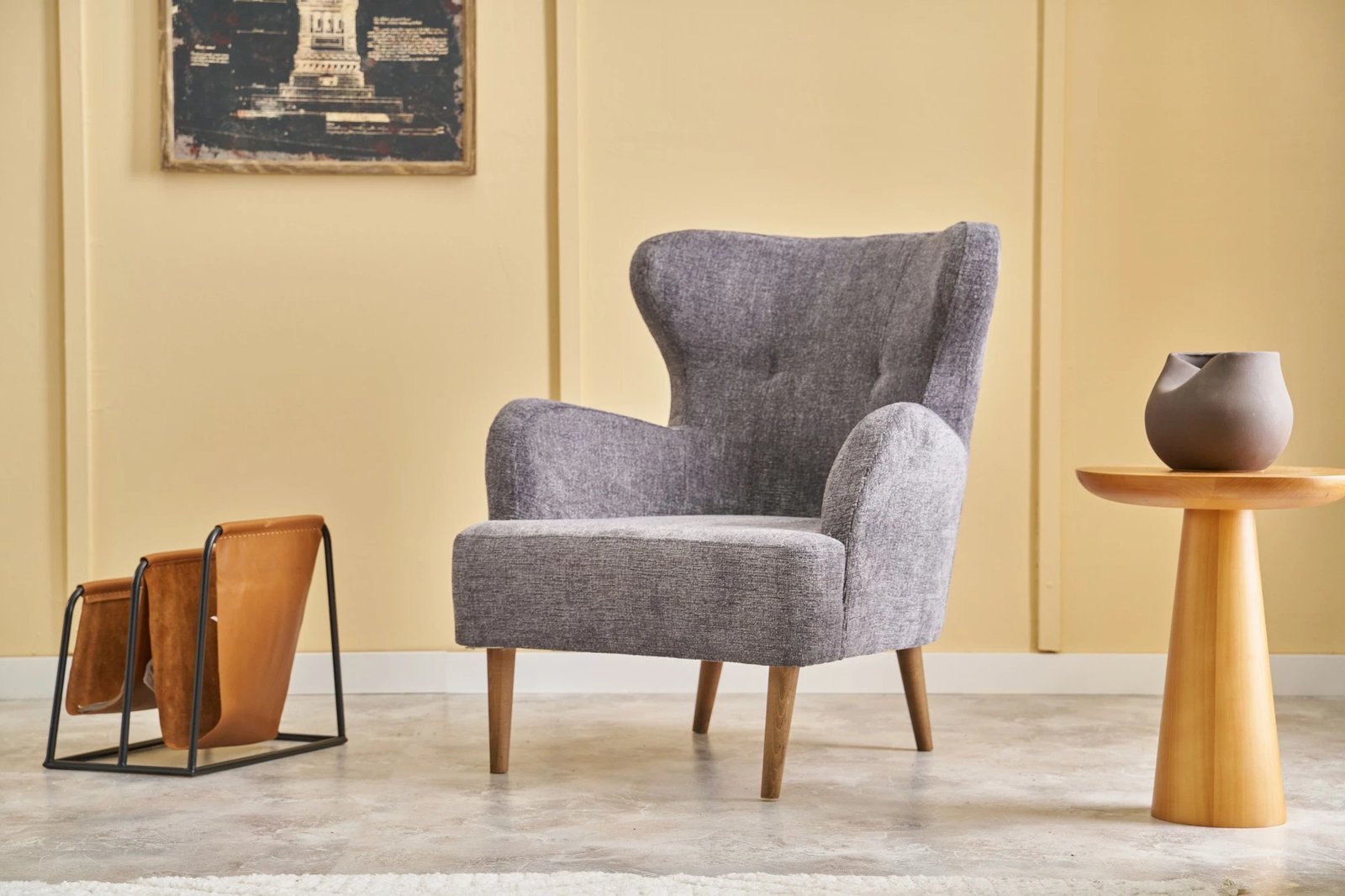 Karrige krahu Atelier del Sofa, Karina Prestij, ngjyrë gri