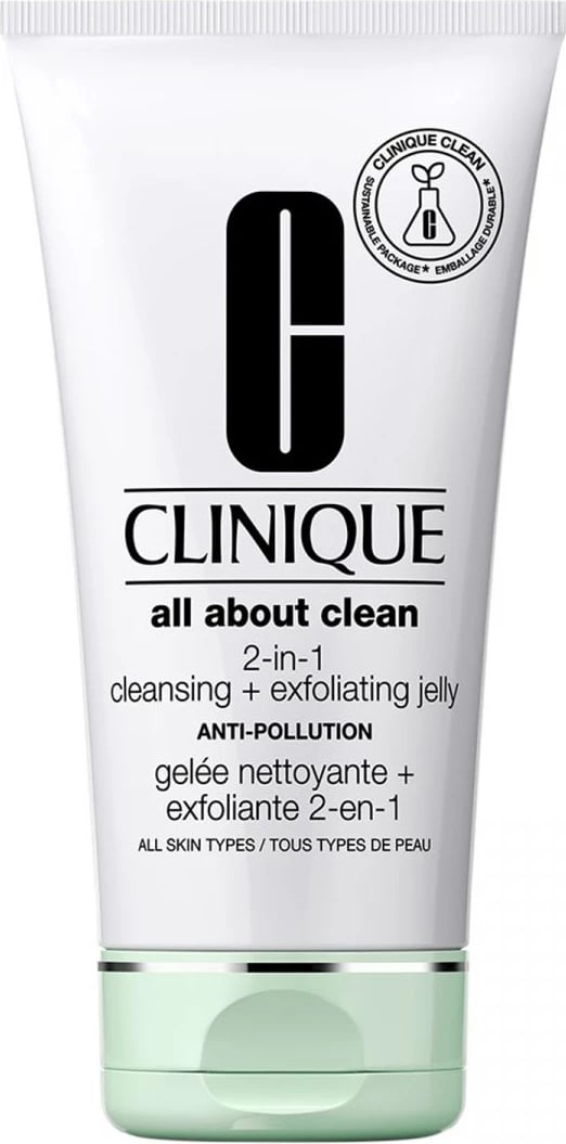 Xhel pastrues fytyre për femra Clinique All About Clean 2-in-1 Cleansing + Exfoliating Jelly Deep Cleansing Face Wash Gel, 150ml