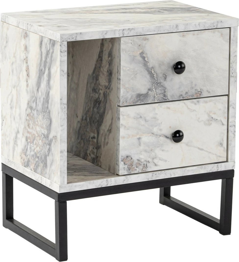 Komodinë Nordure, Freesia Marble, e zezë