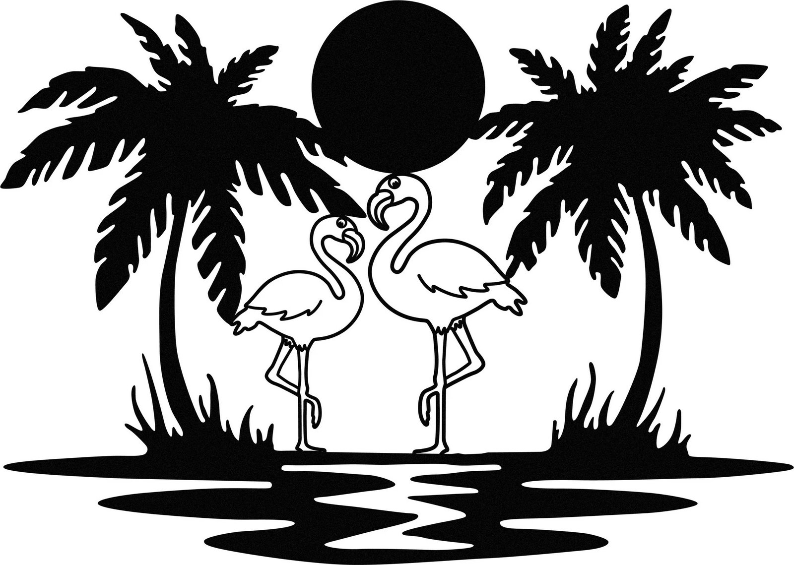 Aksesor dekorativ metalik për mur, Wallity Havai, ngjyrë e zezë, 60x42cm