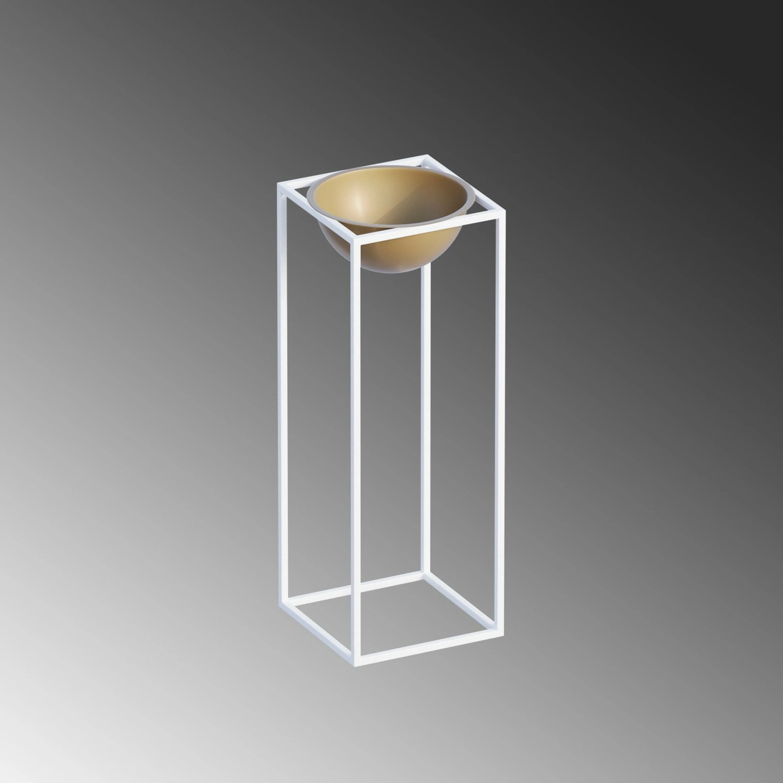 Vazo dekorative, e bardhë dhe ari, GED-021-C