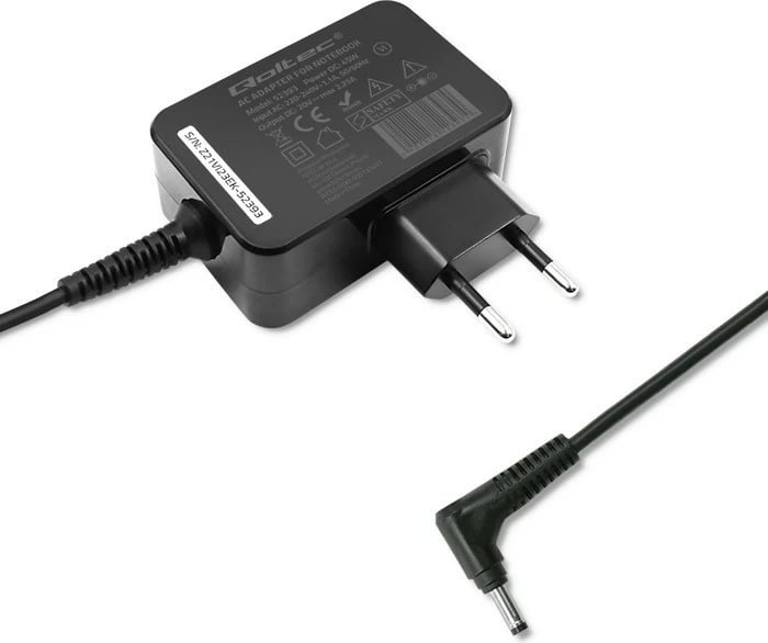 Adapter rryme Qoltec 52393 për Lenovo, 45W, 20V, 2.25A, 4.0x1.7 mm, i zi