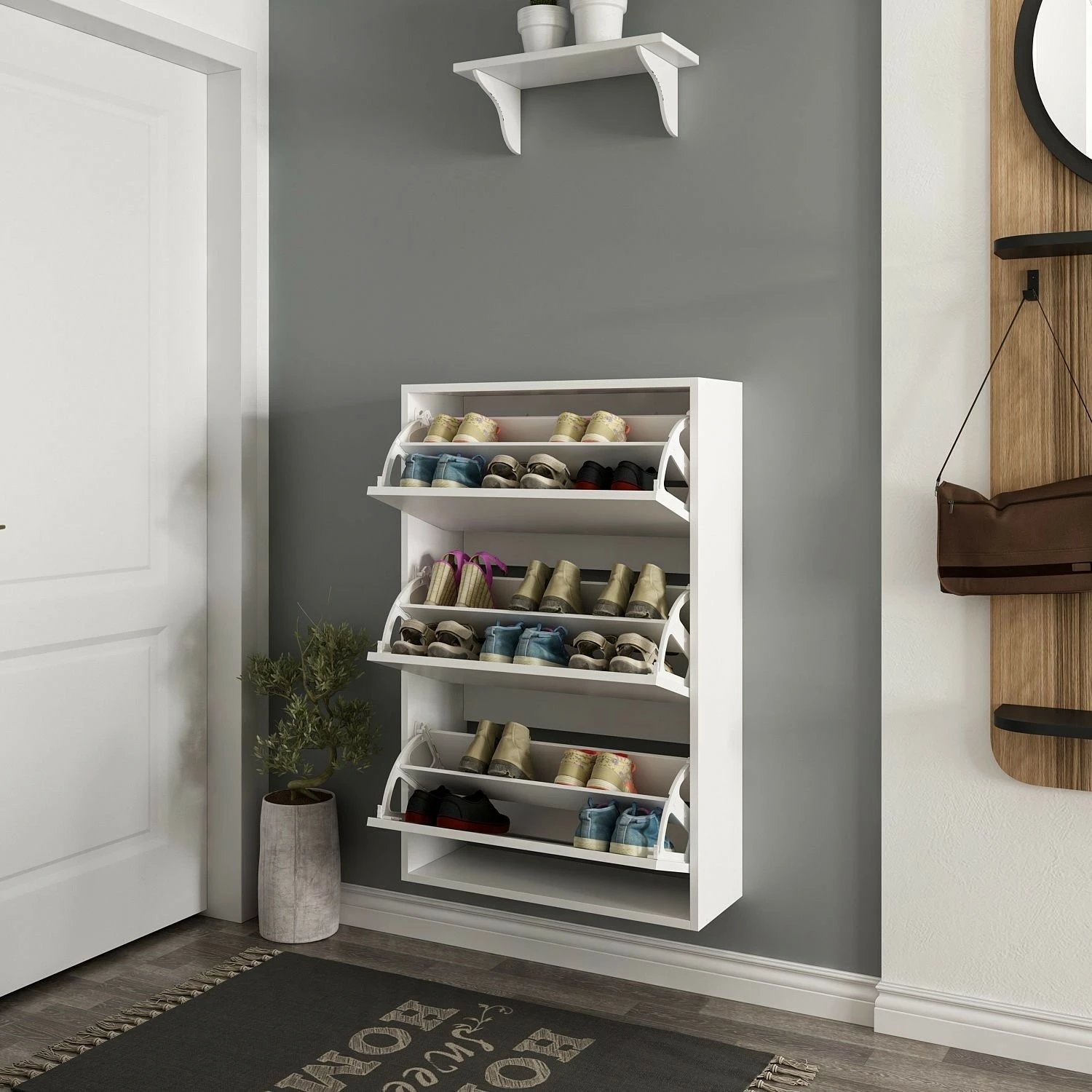 Dollap këpucësh Hanah Home, Lupa 3, i bardhë