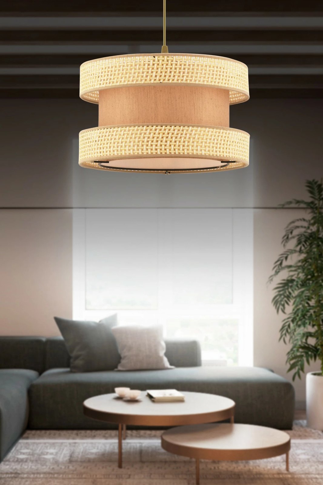 Llambë tavani Opviq, Halo Hazeran, ngjyrë camel dhe kafe