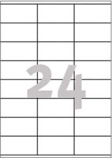 Etiketa universale, Avery Zweckform 3475, 70 x 36 mm, A4, 24 etiketa/fletë, 100 fletë, 2400 etiketa, e bardhë