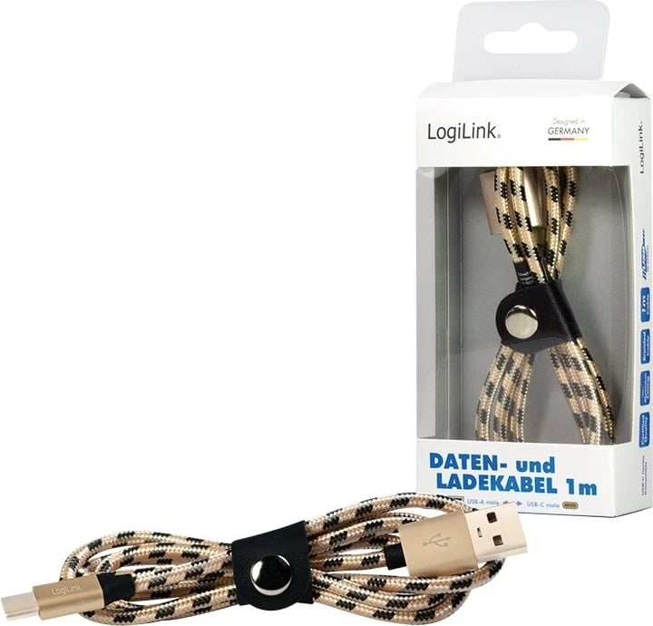 Kabllo USB-C Logilink, ngjyrë kafe e zezë