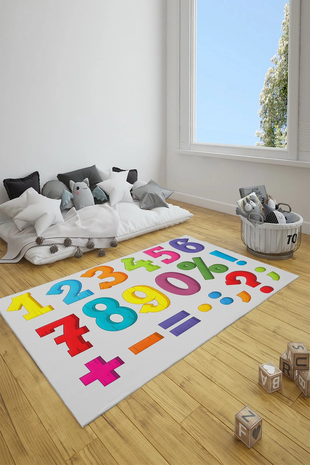 Qilim shumëngjyrësh me numra dhe simbole, 80x200cm, Conceptum Hypnose CT-3170