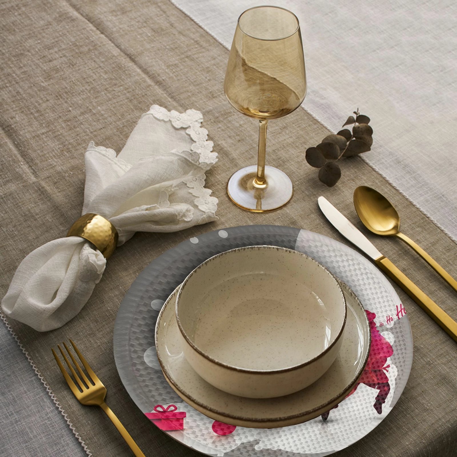 Ndamëse tavoline Hermia Concept, shumëngjyrëshe, 4 copë, 37cm