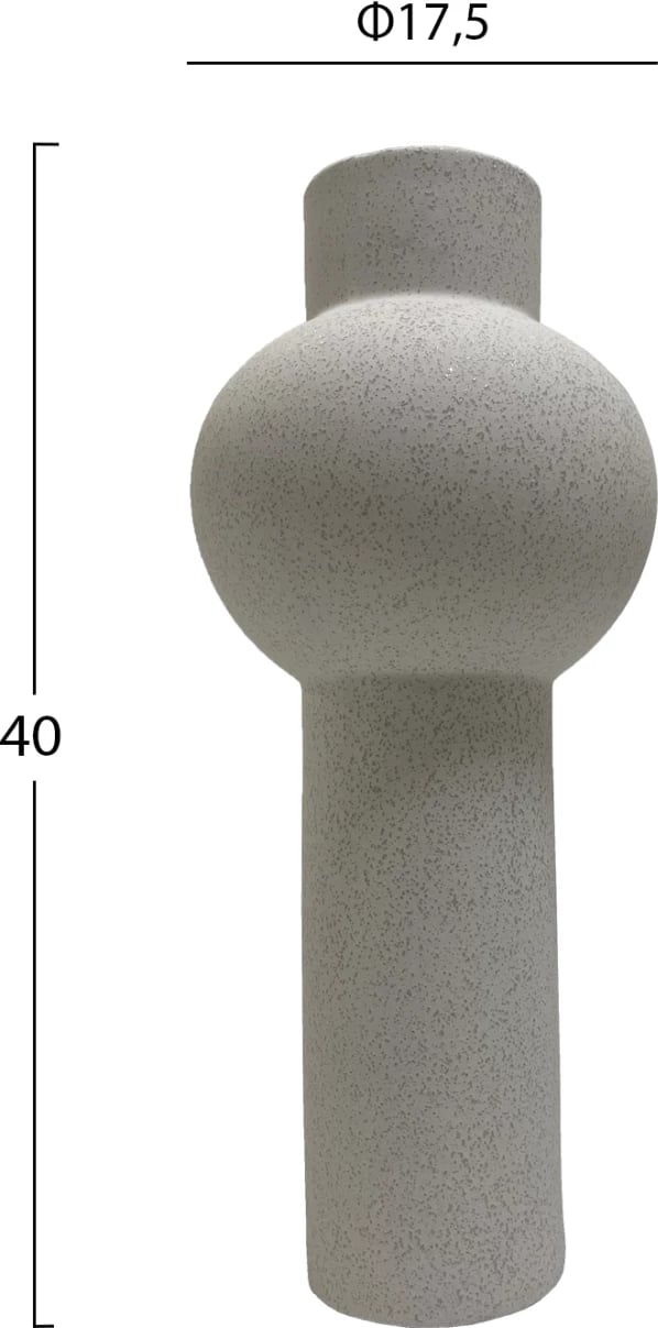 Dekor tavoline prej qeramike, skepter, FH4604.01, ngjyrë e bardhë e zbehtë me kristalizim, Φ17.5x40Hcm Dekor tavoline prej qeramike, skepter, FH4604.01, ngjyrë e bardhë e zbehtë me kristalizim, Φ17.5x40Hcm