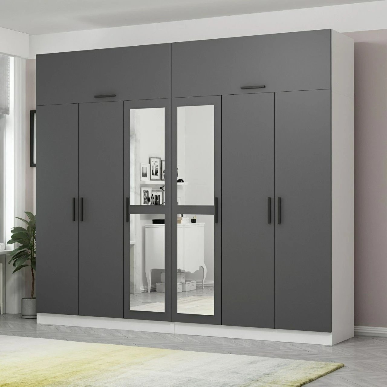 Dollap Skye Decor, ngjyrë antracit, 270x255x52cm