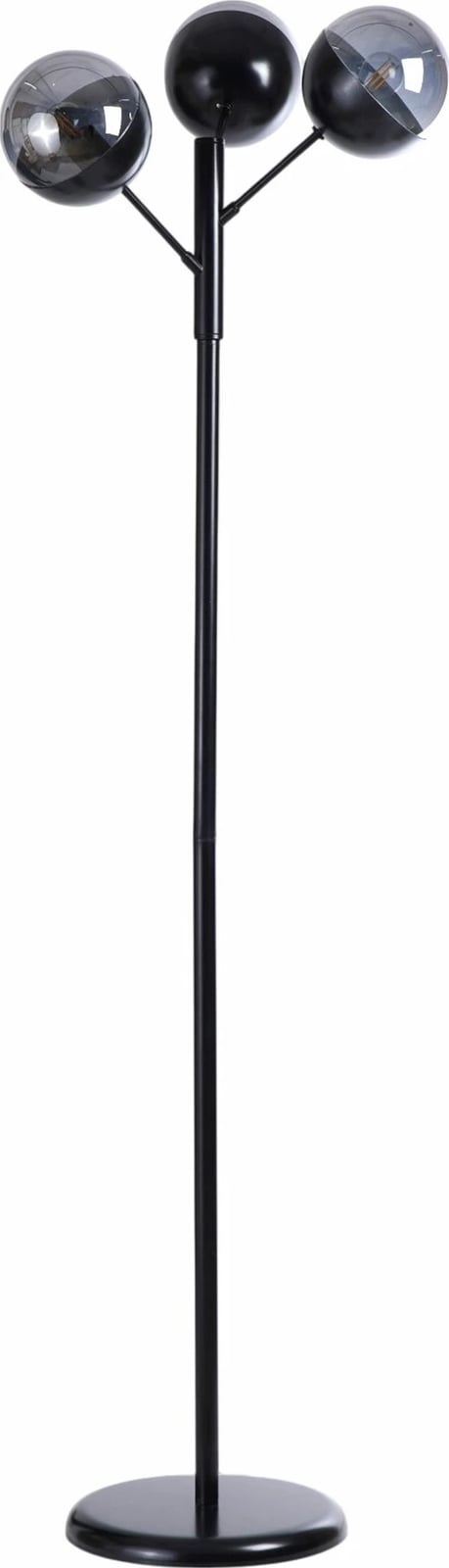 Llambë dyshemeje Opviq, 8948-3, metal dhe xham, gri e zezë, 163cm