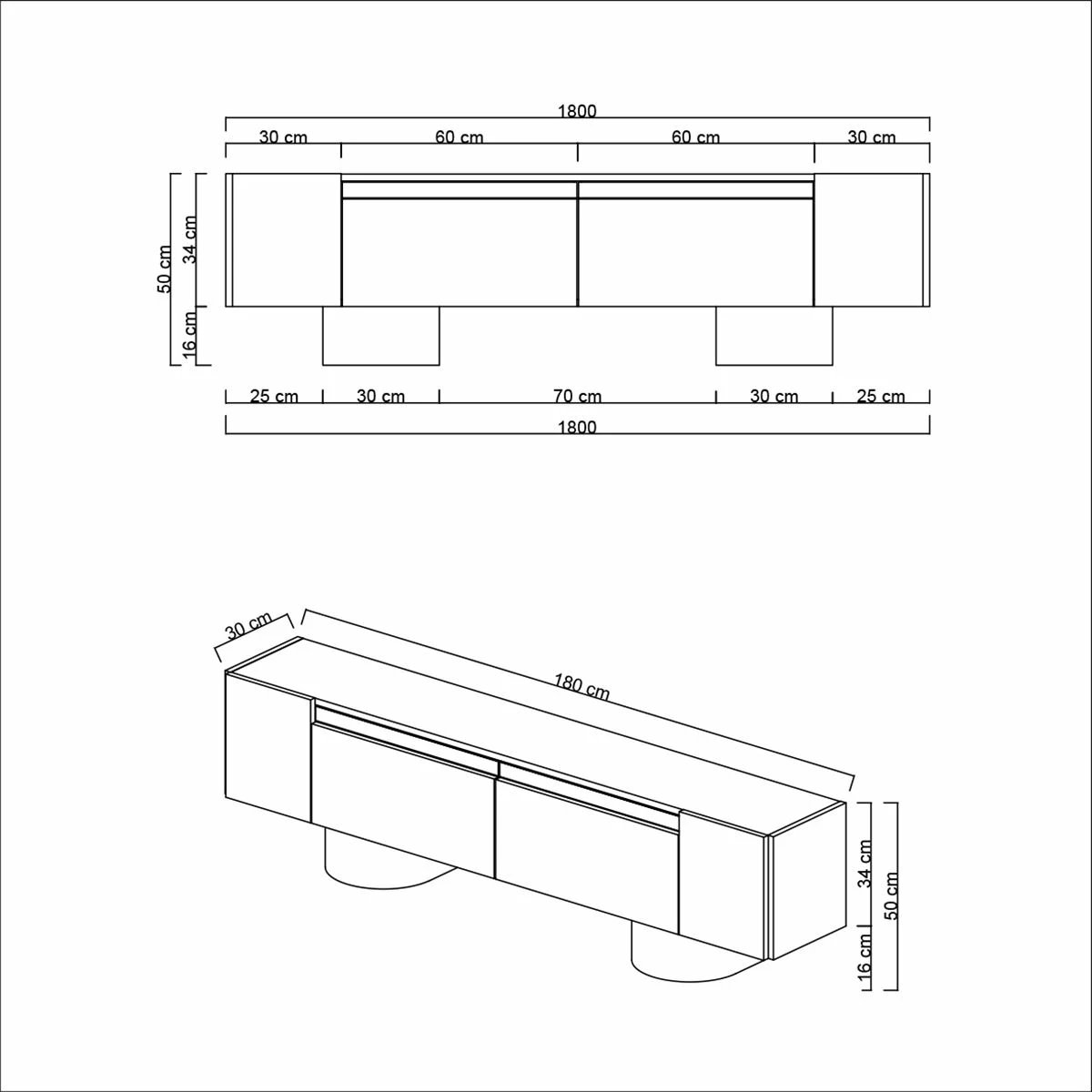 Komodë TV Hanah Home, bohem, antracit, ari