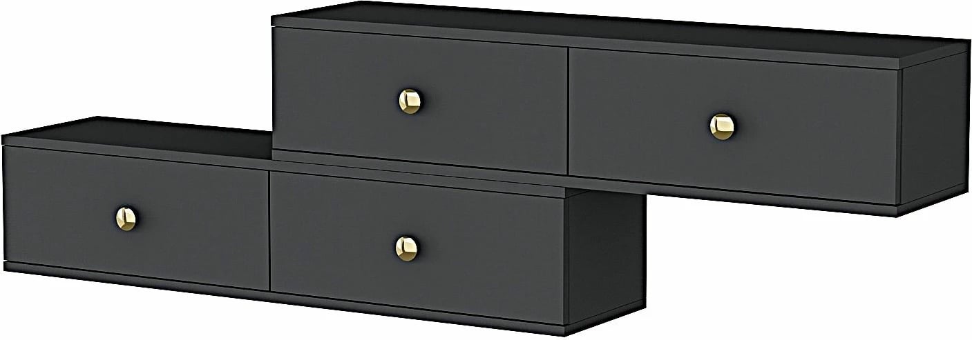 Komodë TV Zuzu Double, ngjyrë antracit, Skye Decor