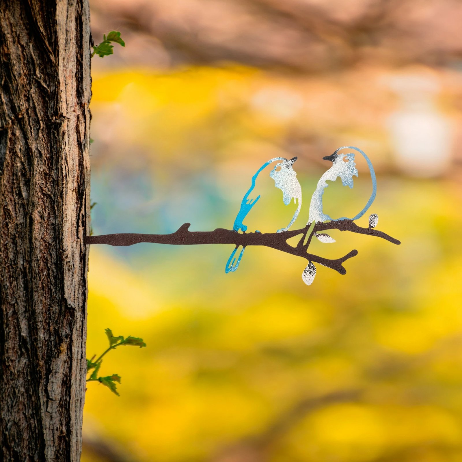 Objekt dekorativ për kopsht, dizajn Aberto, zogj në degë, 26