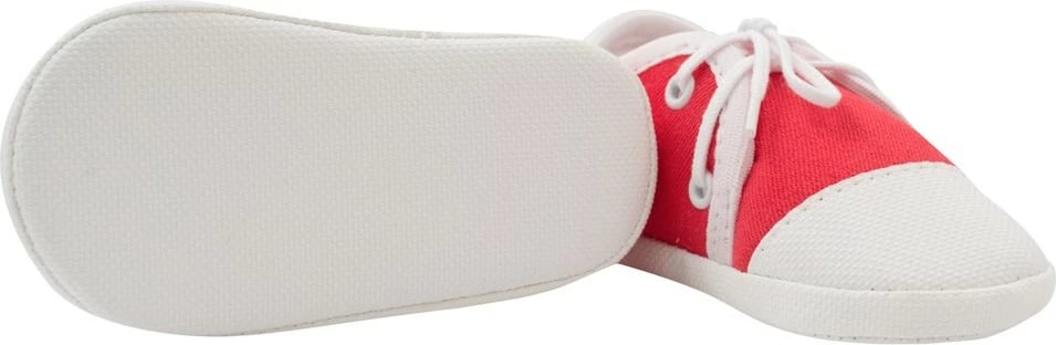 Papuqe bebe, New Baby, stil atlete 0-3 muaj, shollë sintetike e hollë, gjatësia e brendshme 10 cm, të kuqe