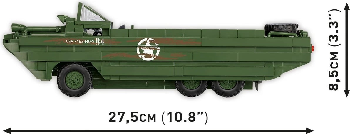Set lodrash ndërtimi Cobi Klocki DUKW Amphibia, 508 pjesë, Jeshile Set lodrash ndërtimi Cobi Klocki DUKW Amphibia, 508 pjesë, Jeshile
