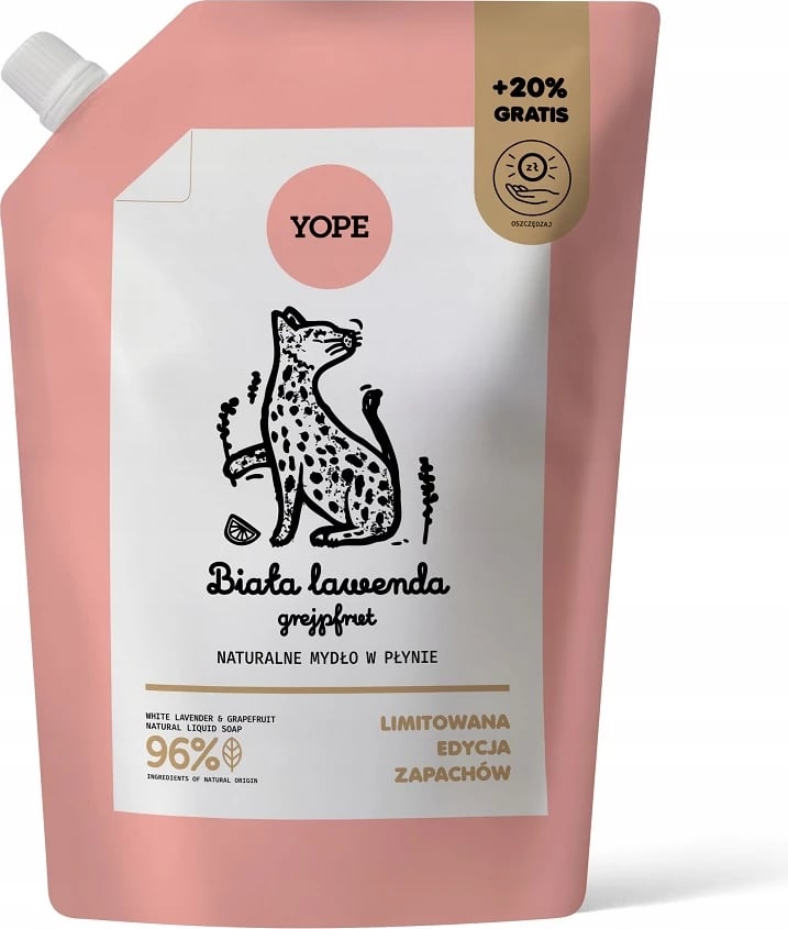Sapun i lëngshëm refill për duar Yope White Lavender & Grapefruit 600ml