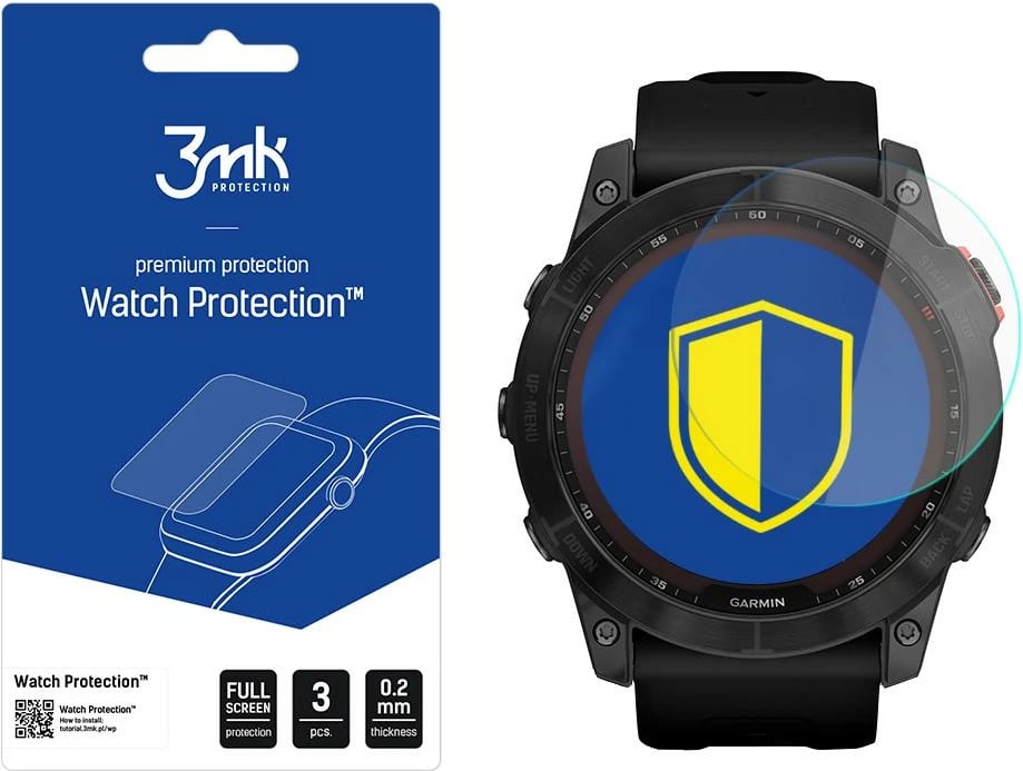 Xham mbrojtës fleksibël për smartwatch 3mk Protection, për Garmin Fenix 7X (51mm), Transparent