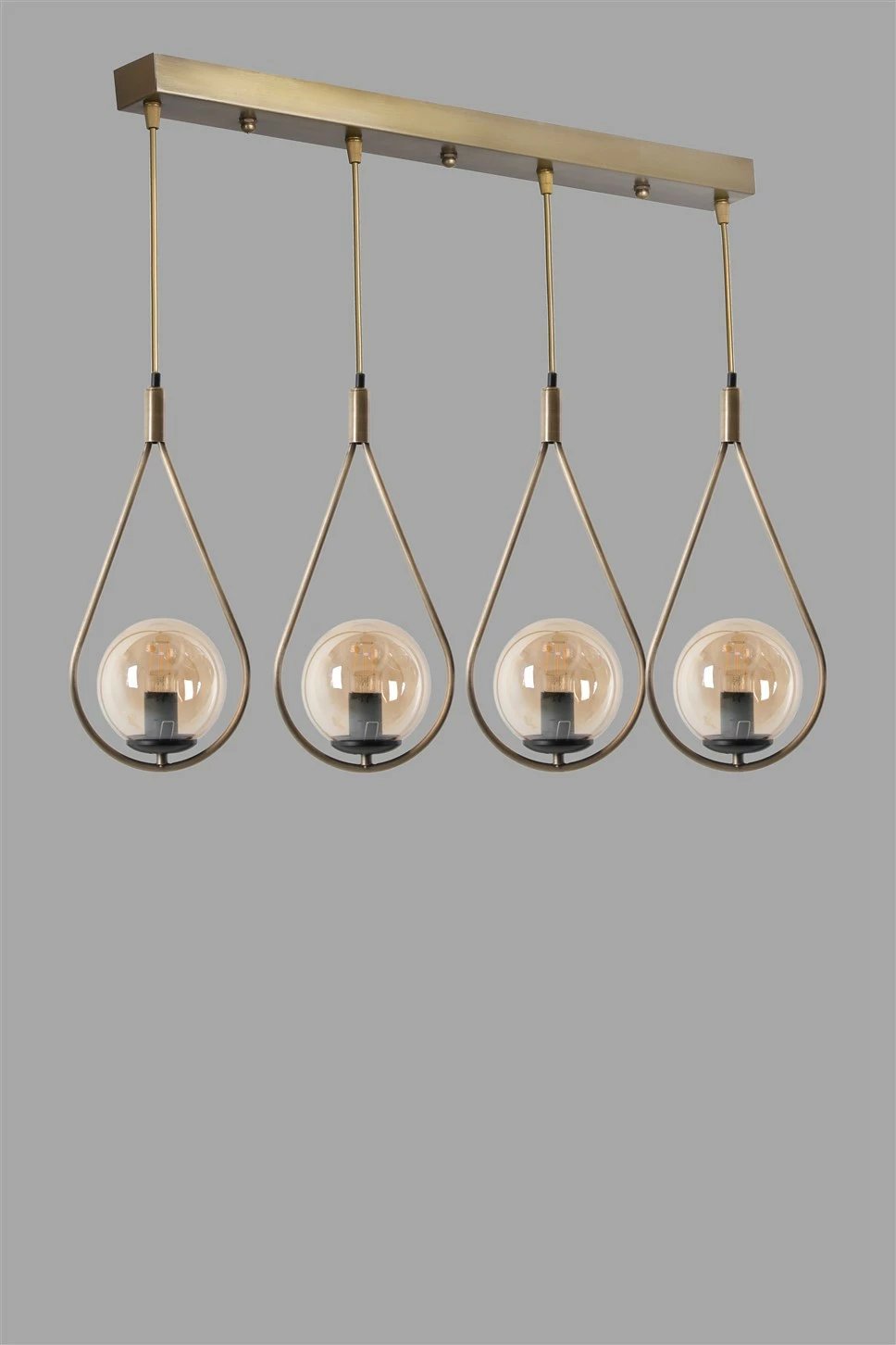 Llambë varëse Opviq Damla, 4 copa, qelq bal, ngjyrë bakri