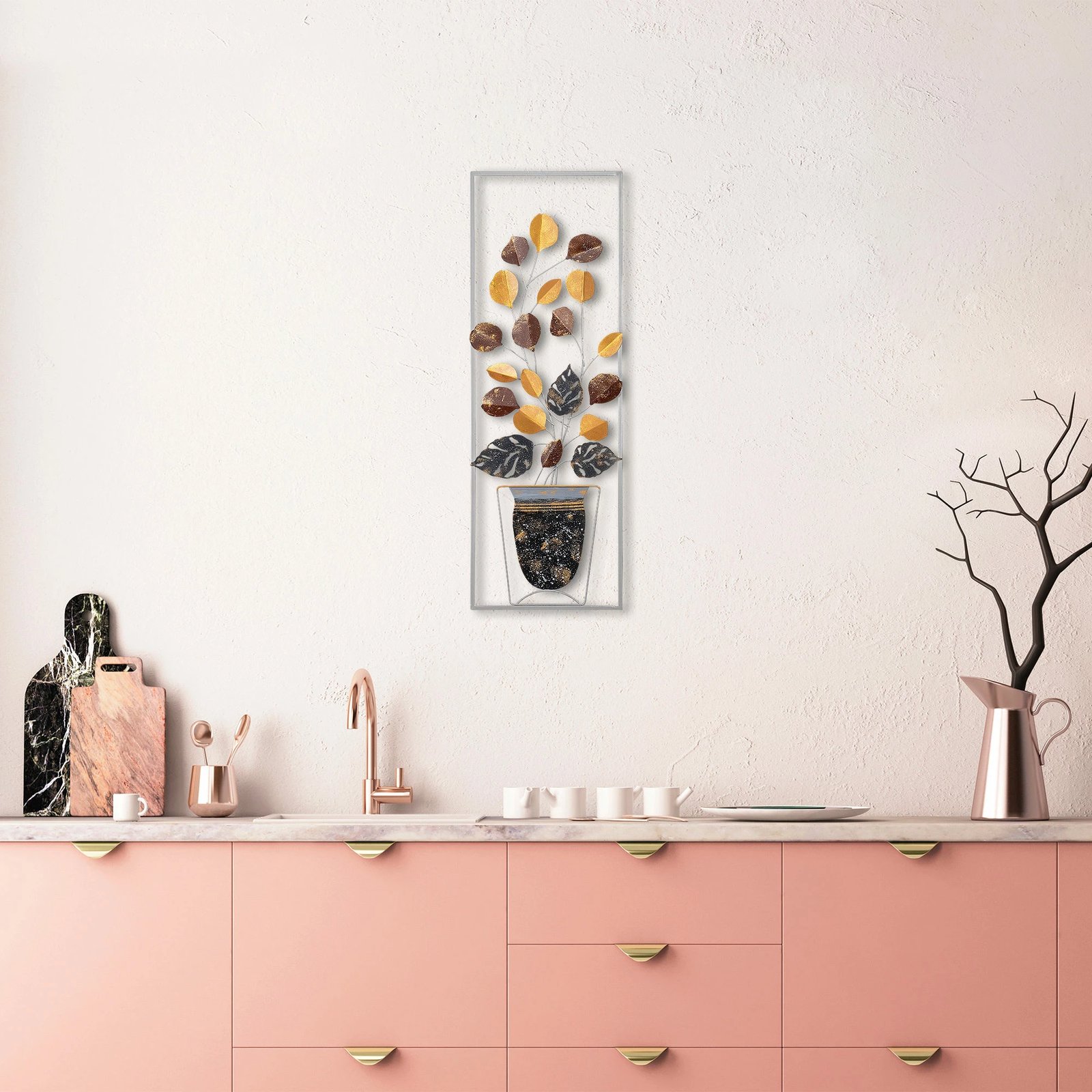 Aksesor dekorativ metalik për mur, Wallity, Alder - 077