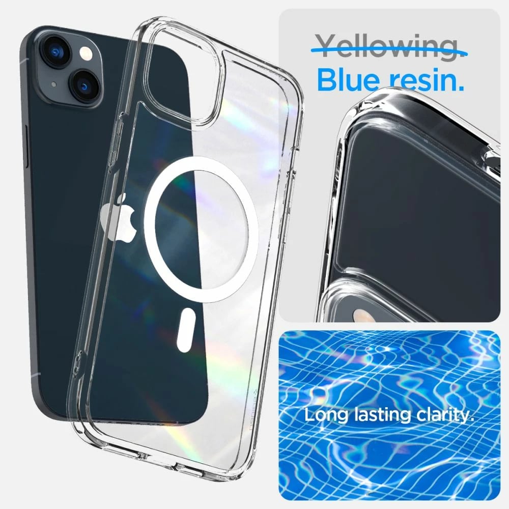 Mbështjellës Spigen Ultra Hybrid Mag për iPhone 14, Transparent/Bardhë