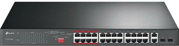 Switch TP-Link TL-SL1226P 24 porte Fast Ethernet PoE+ 250 W 2x Gigabit RJ45 + 2x Combo SFP