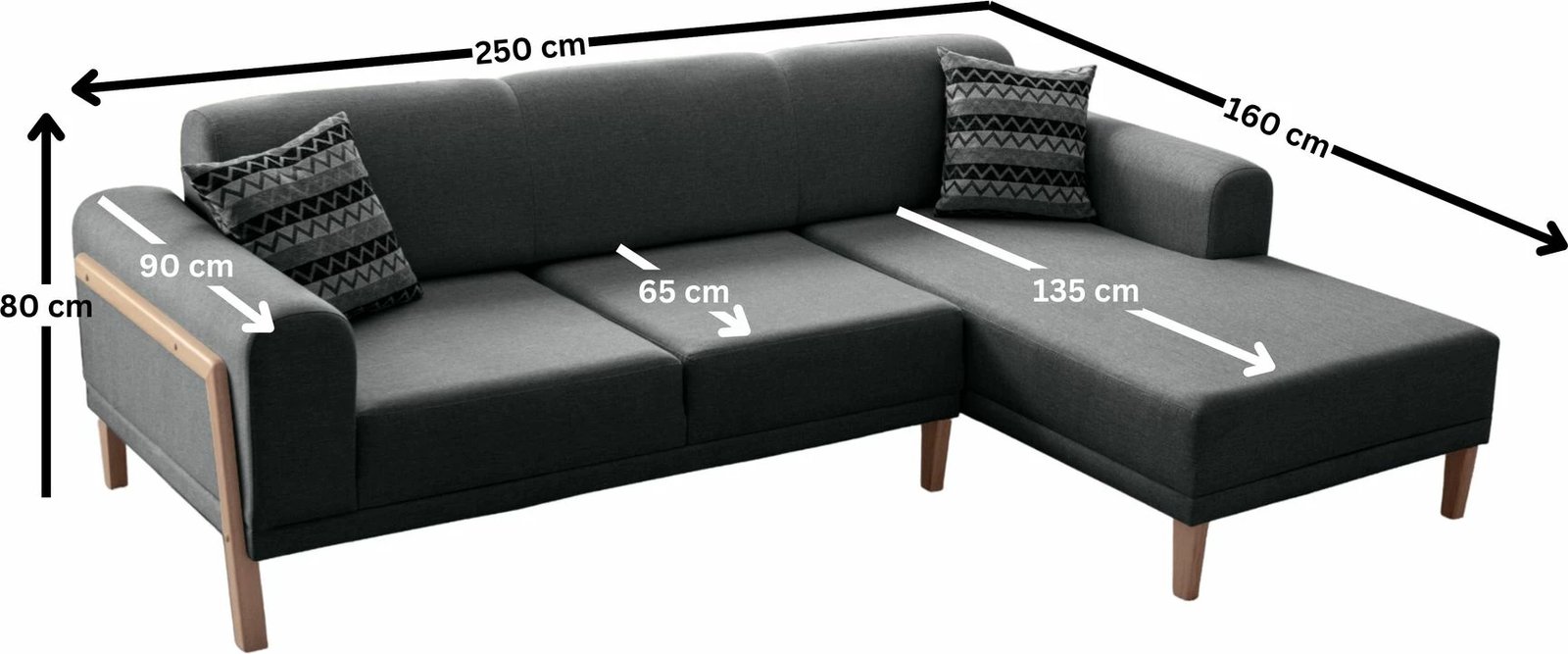 Këndare Atelier del Sofa, ngjyrë anthracite, Relax Right