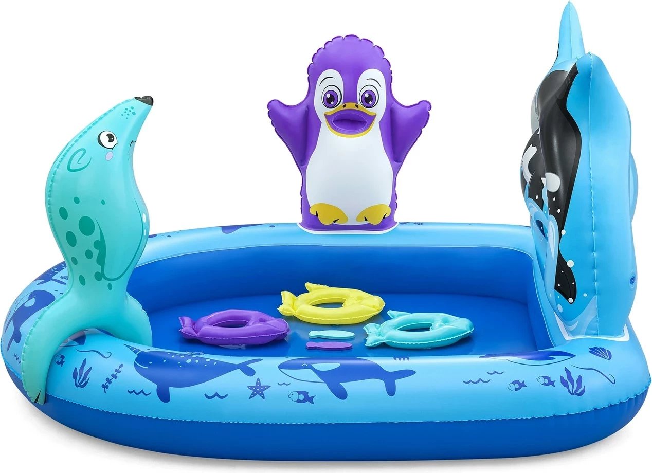 Qendër loje uji e fryrë për fëmijë Bestway Polar Pals, 1.34 m x 1.31 m x 73 cm, Blu