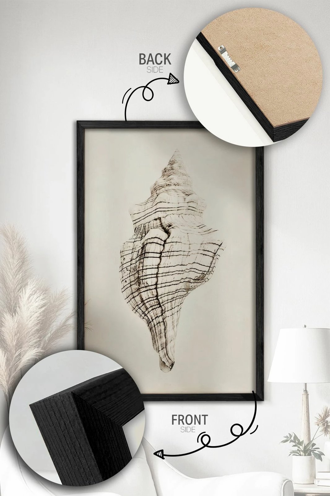 Pikturë dekorative me kornizë (2 copë), Wallity, Ersy2Lımodel30-Sıyah