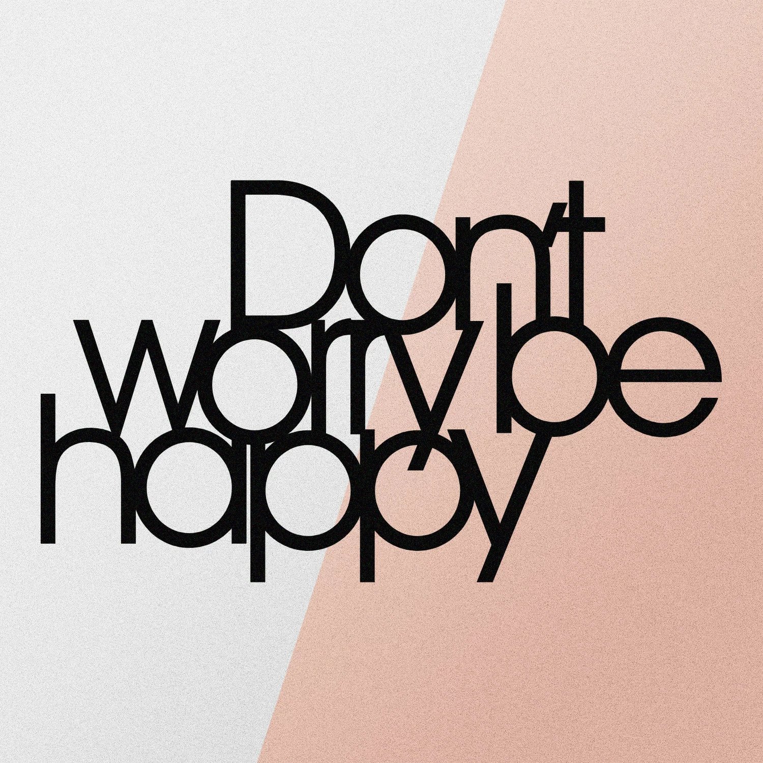 Aksesor dekorativ metalik për mur, Wallity, Don't Worry Be Happy