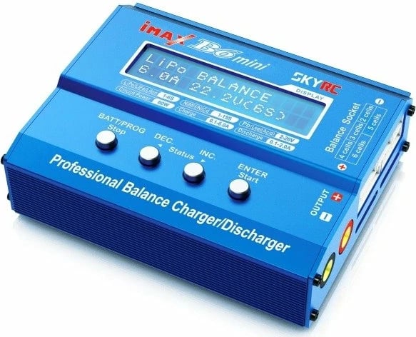 Karikues baterish SkyRC iMax B6 Mini, 60W, për LiPo/LiFe/NiMH, Blu