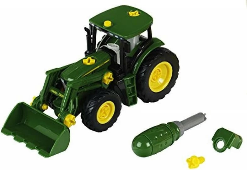 Traktor lodër Klein John Deere 6215R për fëmijë, Gjelbër/Verë/Zeze