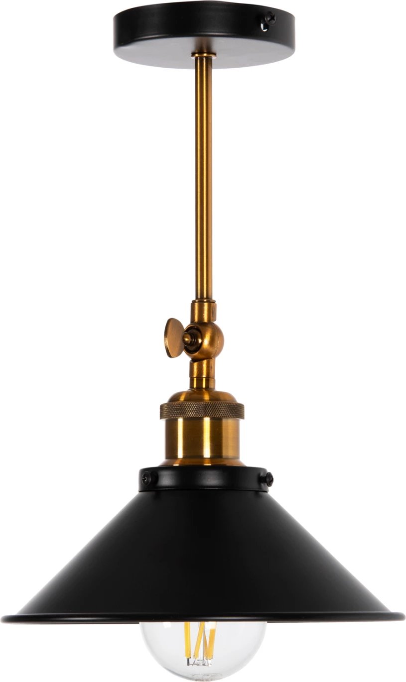 Llambë tavani/muri, metal, e zezë-ari, FH4121, Φ21x31H cm