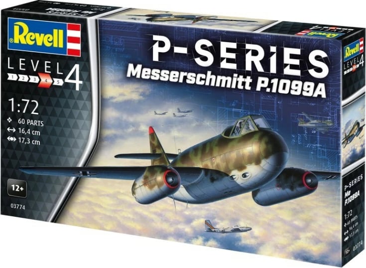 Model aeroplani plastik Revell Messerschmitt P.1099A 1:72, 60 pjesë