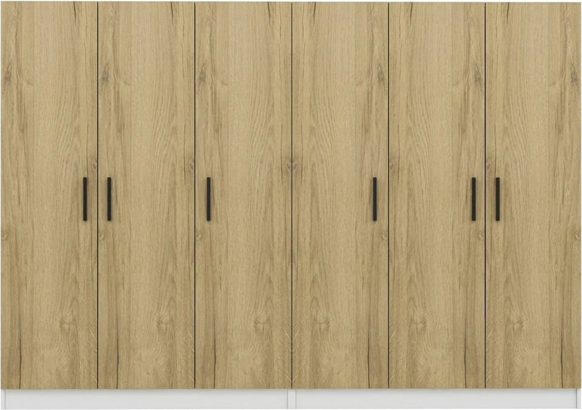 Dollap garderobe, ngjyrë arre, Skye Decor, 270x210x52cm, 8 pjesë