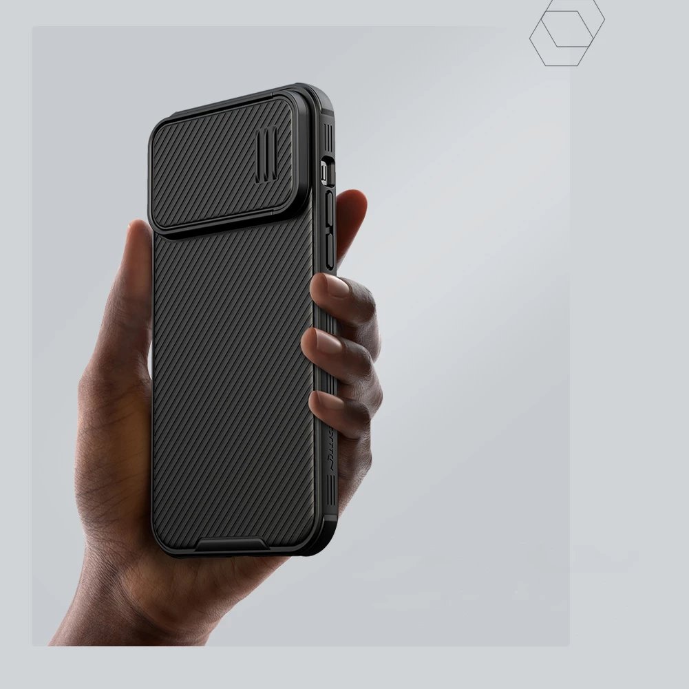 Mbështjellës Nillkin CamShield S Case për iPhone 14 Pro Max, me mbrojtës kamere, i zi