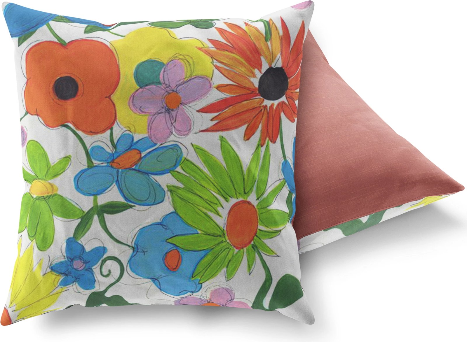 Jastëk dekorativ me lule shumëngjyrëshe, Evila Originals, A14511