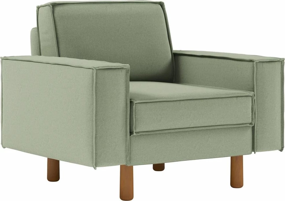 Fotelje një vendi, ngjyrë jeshile deti, këmbë dru arre, Atelier del Sofa, Sparrow 1