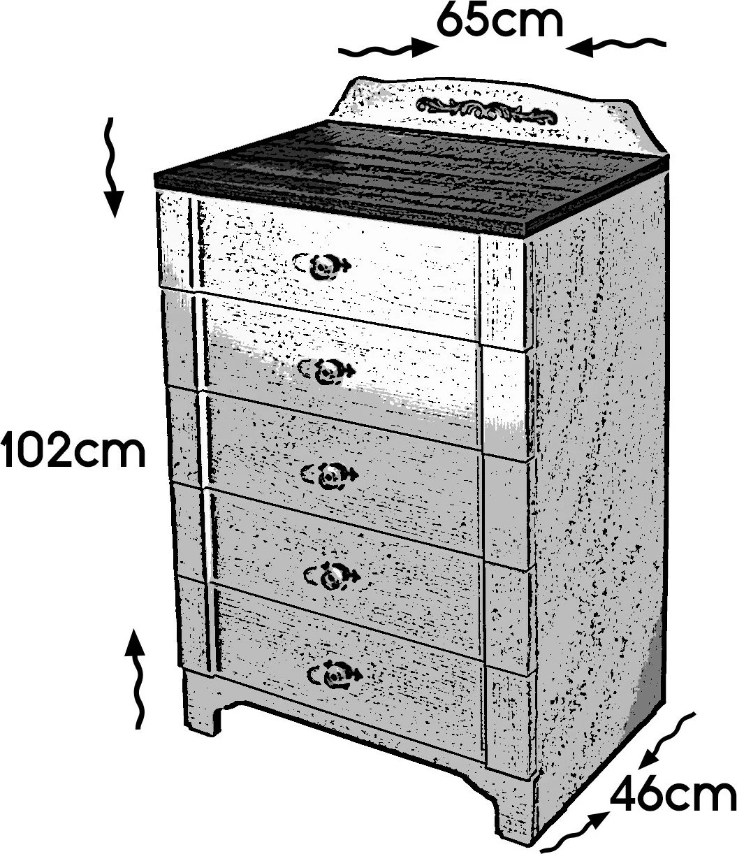 Komodë Hanah Home, Gazel, ngjyrë e bardhë