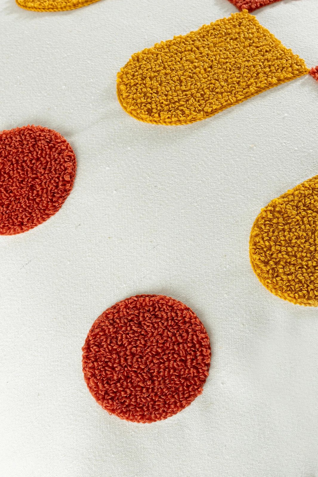 Jastëk dekorativ Evila Originals, Craft, ngjyrë mustard dhe e kuqe tullë